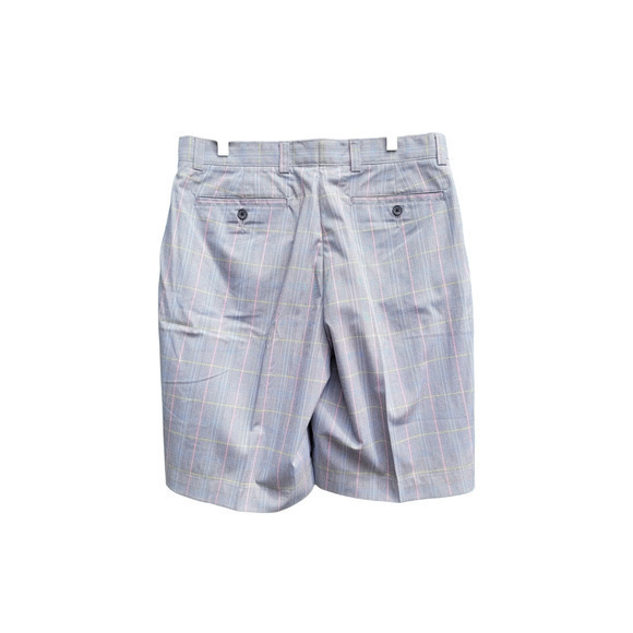 Cutter and Buck CB DryTec Plaid Flat Front Moisture Wicking Men's Golf Shorts - Picture 3 of 9